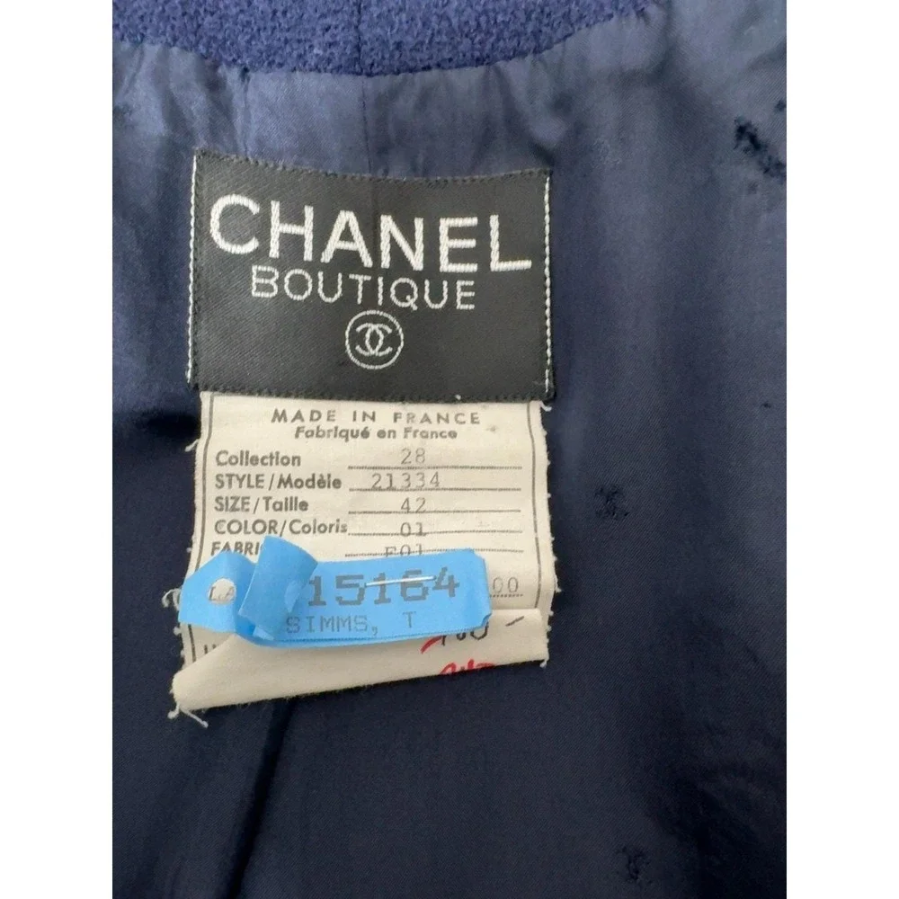 Vintage CHANEL Boutique Wool Jacket Karl Lagerfeld France 42 Restoration Piece